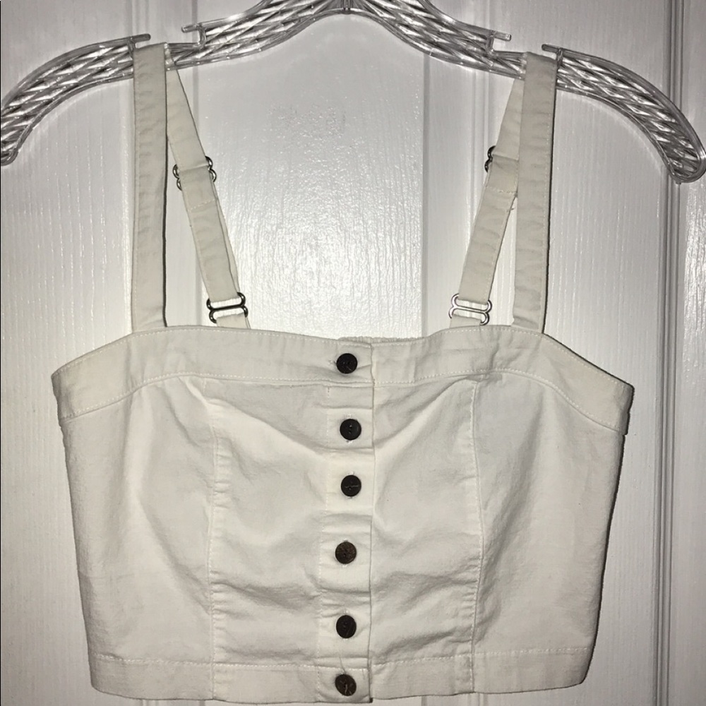 White Crop Tank Top